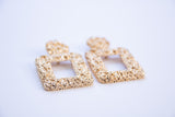 gold earring, gold plated earrings, square earrings, dangled earrings, geometric earrings, fashion earrings