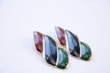 multicolored, fashion earrings, gold color